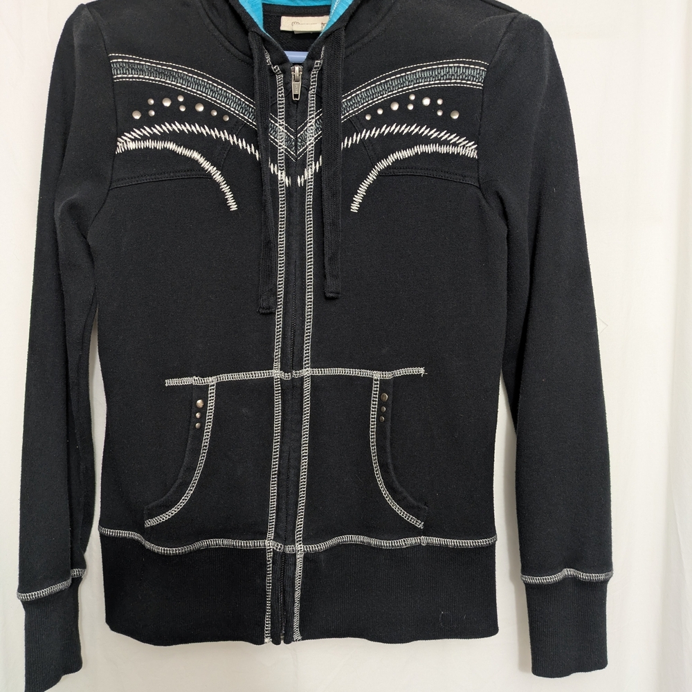 Ariat Black Zip-Up Hoodie with Contrast Stitching